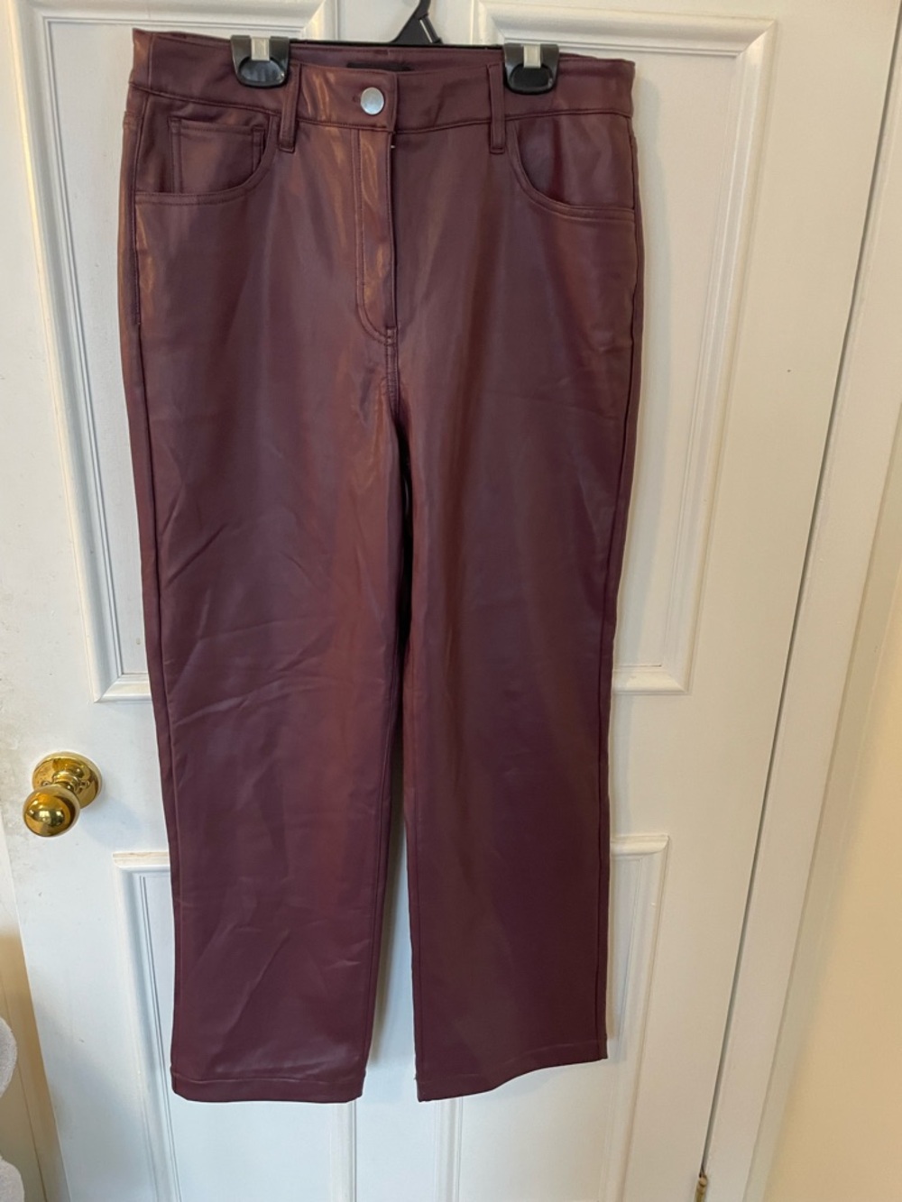 Reitmans Faux Leather Pants in Plum